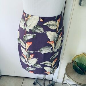 Tommy Bahamas 100% silk tropical print skirt size 12